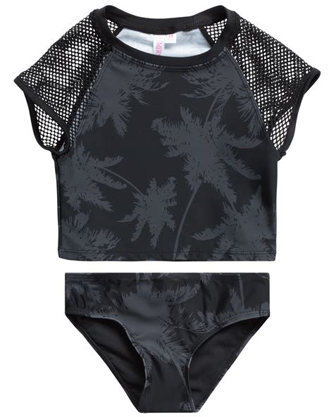 Limited Too Girls Rash Guard Set Upf 50 Two Piece Swim Shirt And Bikini Bottom