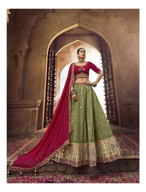 Buy A Pista Green Wedding Lehenga On Rutbaa