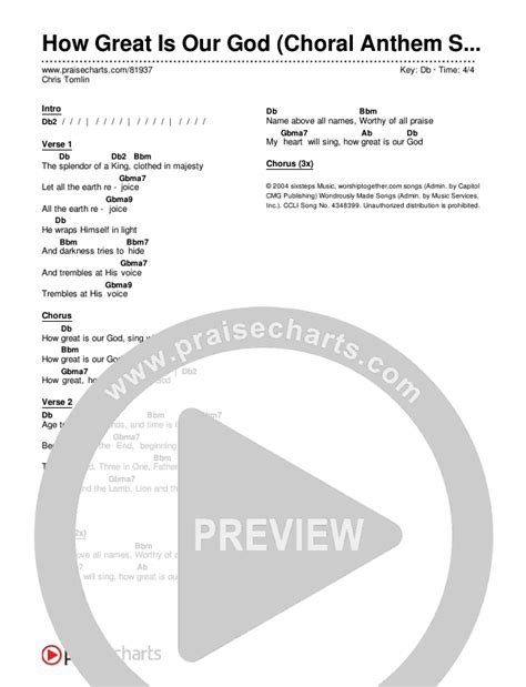 How Great Is Our God Choral Anthem Satb Chords Pdf Chris Tomlin Arr Mason Brown