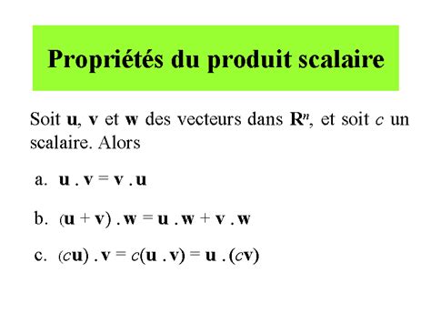 Propriétés du produit scalaire