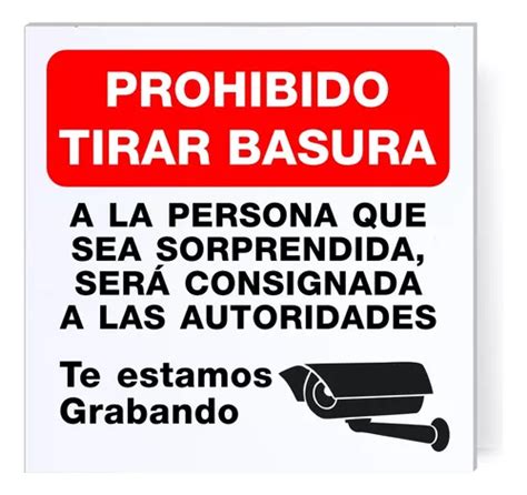 3 Piezas Señalamiento Prohibido Tirar Basura 40x40 Letrero Meses Sin