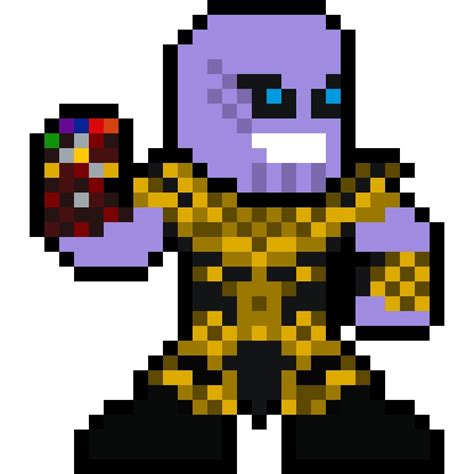 Thanos Wnano Gauntlet Pixel Art Stitch Character Perler Bead Art