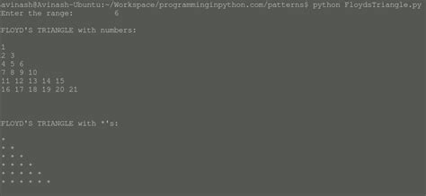 Floyds Triangle Pattern in Python - Programming In Python