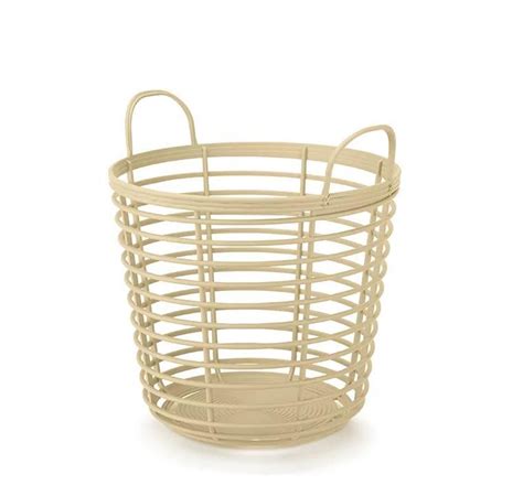 Корзина пластиковая с ручками Zanzi IKPIR380-7501U бежевая - HomeCity