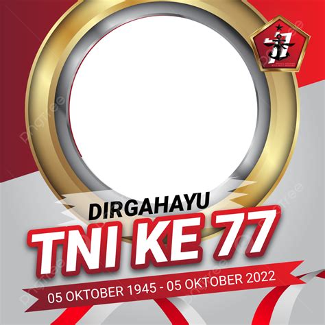 Hut Tni Tentara Nasional Indonesia Ke Logo With Gold Frame Png And