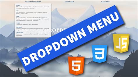 Dropdown Menu With HTML CSS And JavaScript How To Create A Dropdown