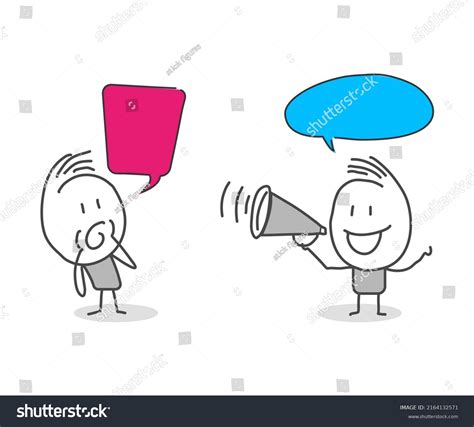 Stick Figures People Speech Bubbles Cartoon Stock Vector Royalty Free