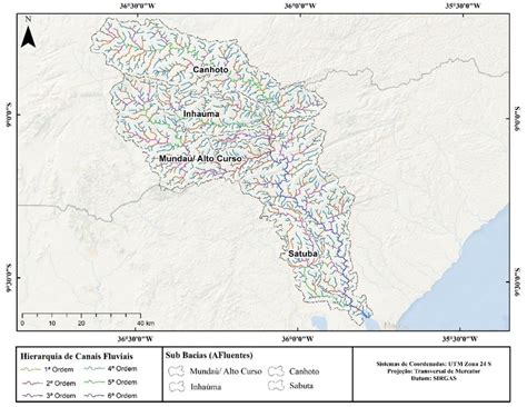 Hierarquização de canais fluviais das Sub bacias da BHRM Download