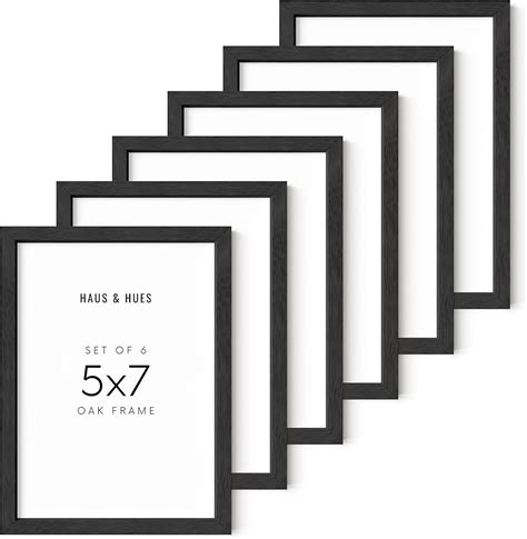 HAUS AND HUES Black Picture Frames 5x7 - Set of 6 5x7 Frames for ...