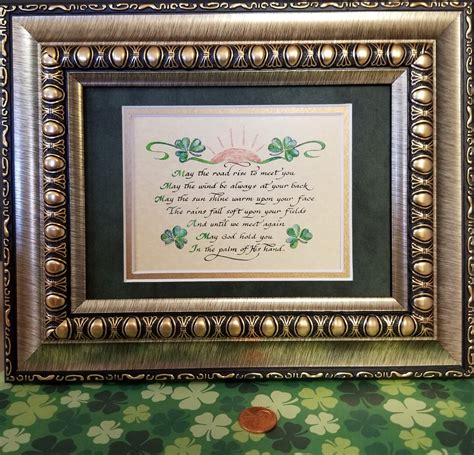 An Irish Blessing Mini Calligraphy Print May The Road Rise Up To Meet You Framed And Matted For