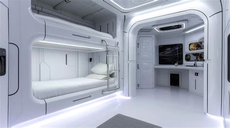 Premium Photo Spaceship Room With Bunk Bed And Kitchen Design Of