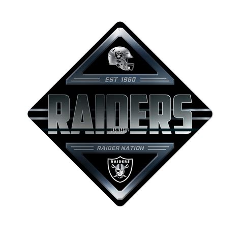 Las Vegas Raiders Sign Metal Diamond Shape - Sports Fan Shop