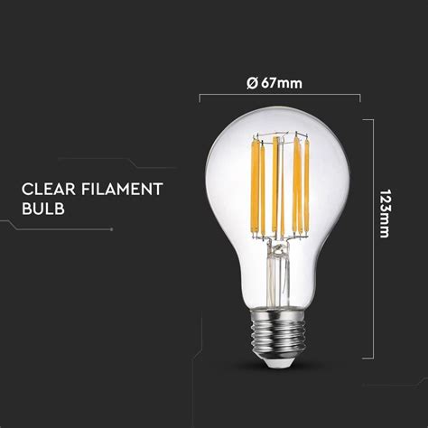 Żarówka LED dekoracyjna E27 A67 Filament 18W biała ciepła 3000K 2520lm