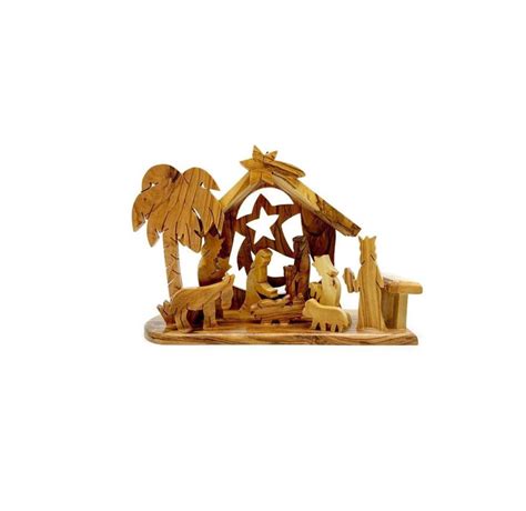 Wooden Nativity Set, Olive Wood Hand Carved Nativity, One Piece Nativity Scene, Nativity ...