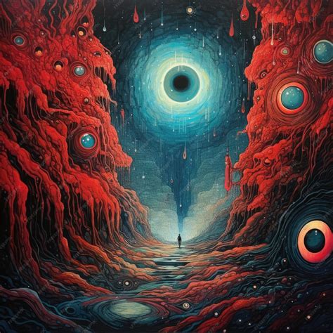 Premium Ai Image Demon Eye Landscape Scary Trypophobia Art