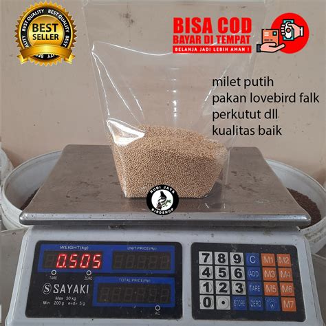 Jual MILET PUTIH MILTIH 500 GRAM PREMIUM PUTIH BERSIH PAKAN MAKANAN