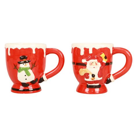 Floristik24fr Tasses De Noël Tasse Père Noël En Céramique 105cm 2pcs