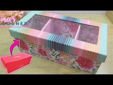 Shoe Box Recycle Idea Diy Storage Organizer Box Idea Youtube