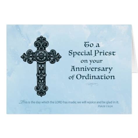 Ordination Anniversary Priest, Ornate Cross Card | Zazzle