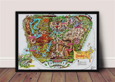 Disneyland Map, Disney Park Poster, Map Park Poster, Map Disneyland ...