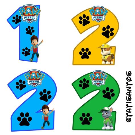 Números Personalizados Patrulha Canina 5 9A8