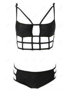 Solid Color Openwork Bikini In BLACK ZAFUL 2024