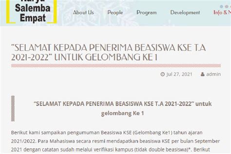 Link Pengumuman Beasiswa Kse Gelombang 1 Cek Daftar Nama Mahasiswa Penerima Beasiswa Kse Ta