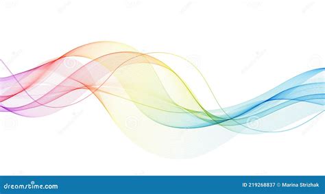 Vector Abstract Colorful Flowing Wave Lines Isolated On White