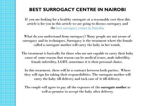 Ppt Best Surrogacy Centre In Nairobi Powerpoint Presentation Free