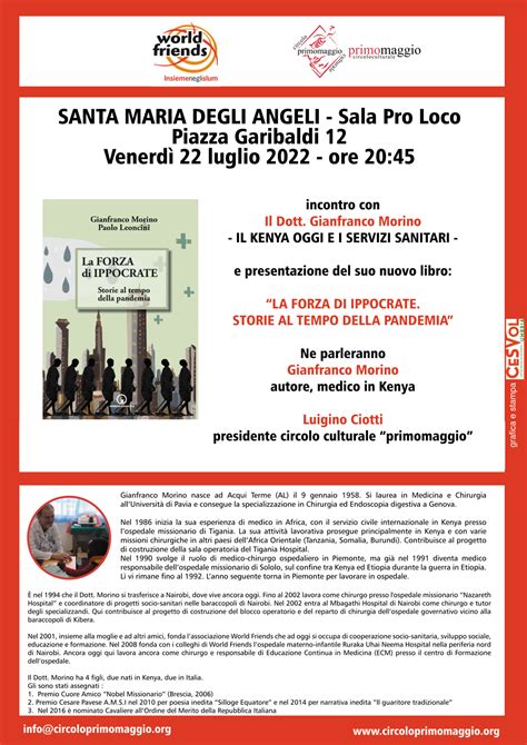 Presentazione Del Libro La Forza Di Ippocrate Di Gianfranco Morino