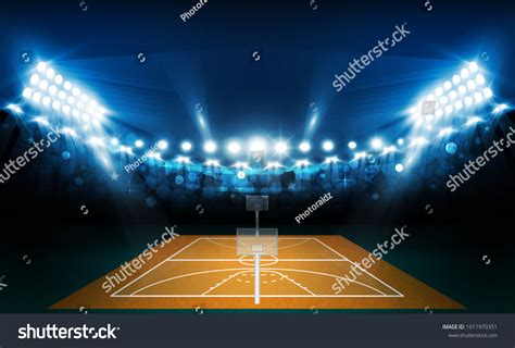 Basketball Arena Field Bright Stadium Lights Stock Vector (Royalty Free ...