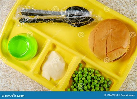 School Lunch Tray Cheeseburger Stock Photo - Image of burger, colorful ...