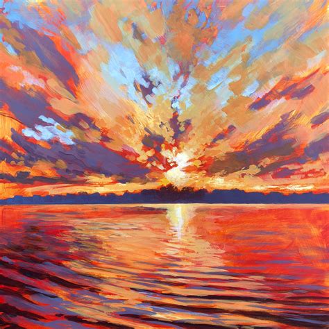 Lake Sunset — Jim Musil Painter Sunset Art Abstract Painting Sunset