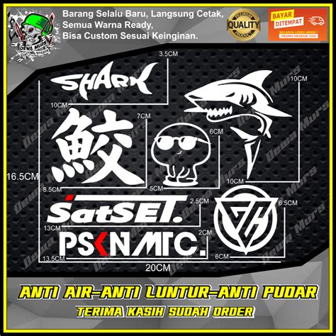 Jual Paket In Stiker Shark Hiu Kanji Hiu Meme Sombong Satset Logo