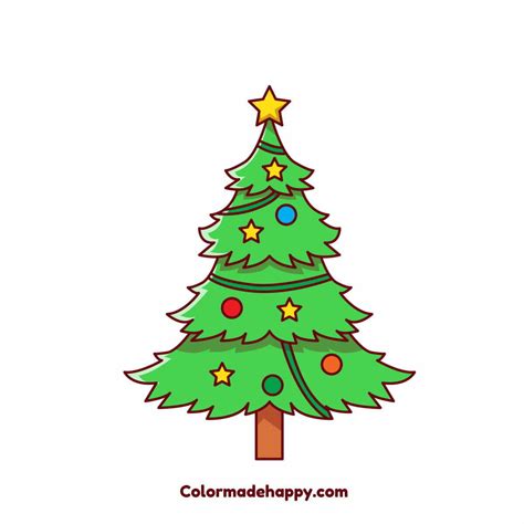 How to Draw a Christmas Tree: Step by Step