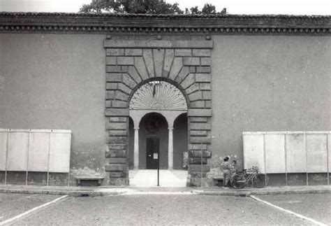 Black And White Photograph Of An Entrance To A Building