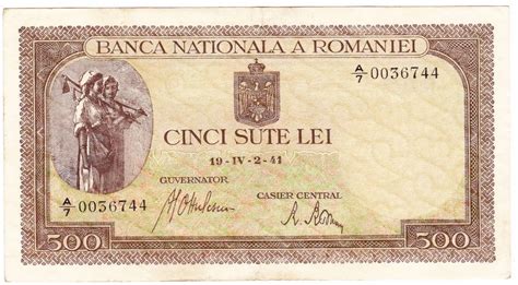 Bancnota 500 Lei 2 IV 1941 Filigran Vertical XF 5 Arhiva Okazii Ro