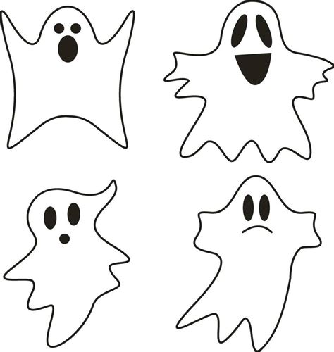 Ghost Halloween. Cute ghost shadow. ghost sheet for halloween character design. Isolated vector ...