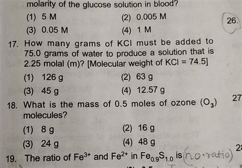 Molarity Of The Glucose Solution In Blood Filo