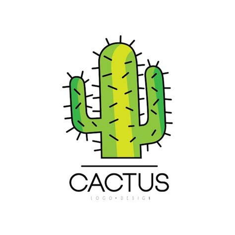 Desenho De Logotipo De Cacto Planta Espinhosas Do Deserto Vetor De