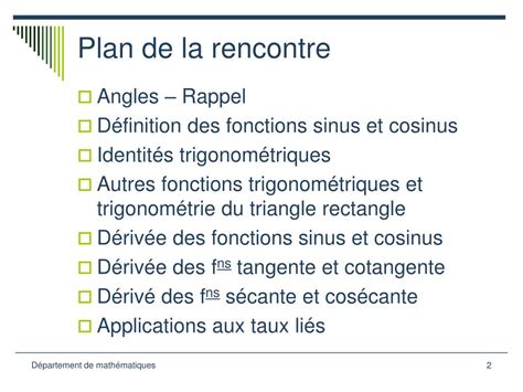 Ppt Dérivée Des Fonctions Trigonométriques Powerpoint Presentation