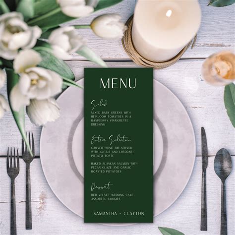 Wedding Menu Template Menu Templates Wedding Invitation Templates