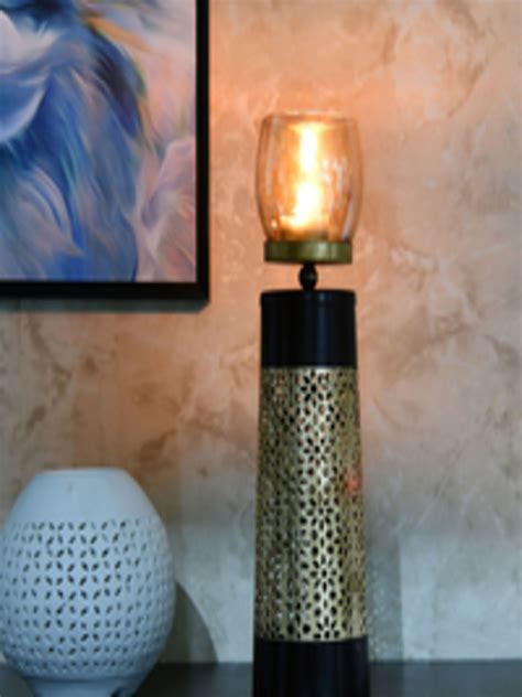 Buy Athome By Nilkamal Brown Gold Toned Tall Pillar Candle Stand