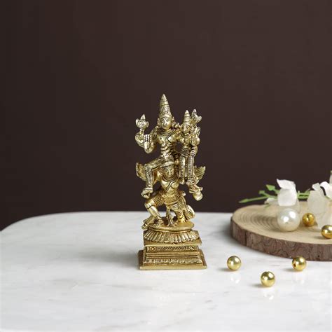 Buy Craftvatika Brass Vishnu Laxmi On Garuda Dev Murti Statue Showpiece