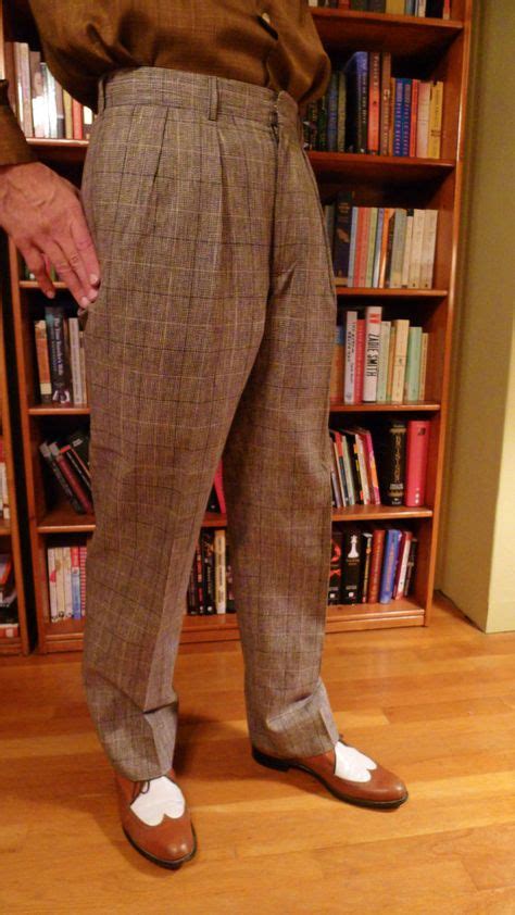 Smart 1950s Mens Trousers In Cream And Black Checks W 33 1950s Mens Pants Trousers Pants