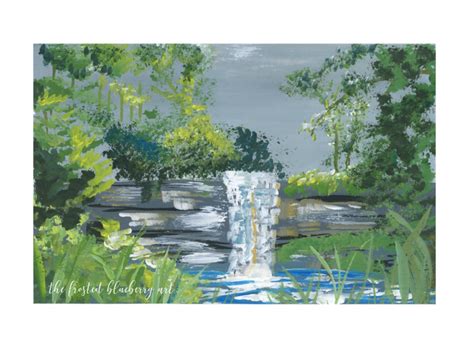 Gouache Waterfall The Frosted Blueberry