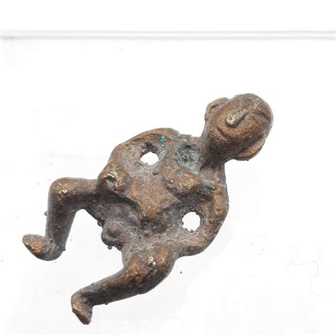 Very Rare Roman Ancient Bronze Naked Human Statue Amu Gem