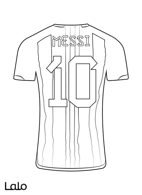 Qatar World Cup Coloring Sheets Lalo Messi Shirt Football