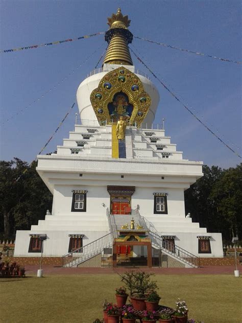 Front View of Buddha Temple Dehradun Stock Image - Image of front ...