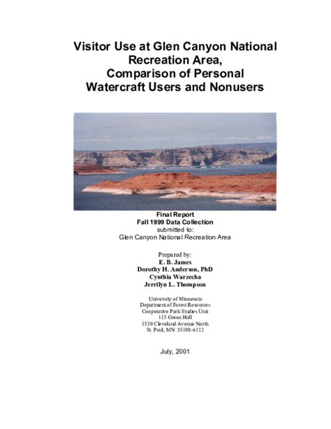 Pdf Visitor Use At Glen Canyon National Recreation Area Comparison Of Personal Watercraft